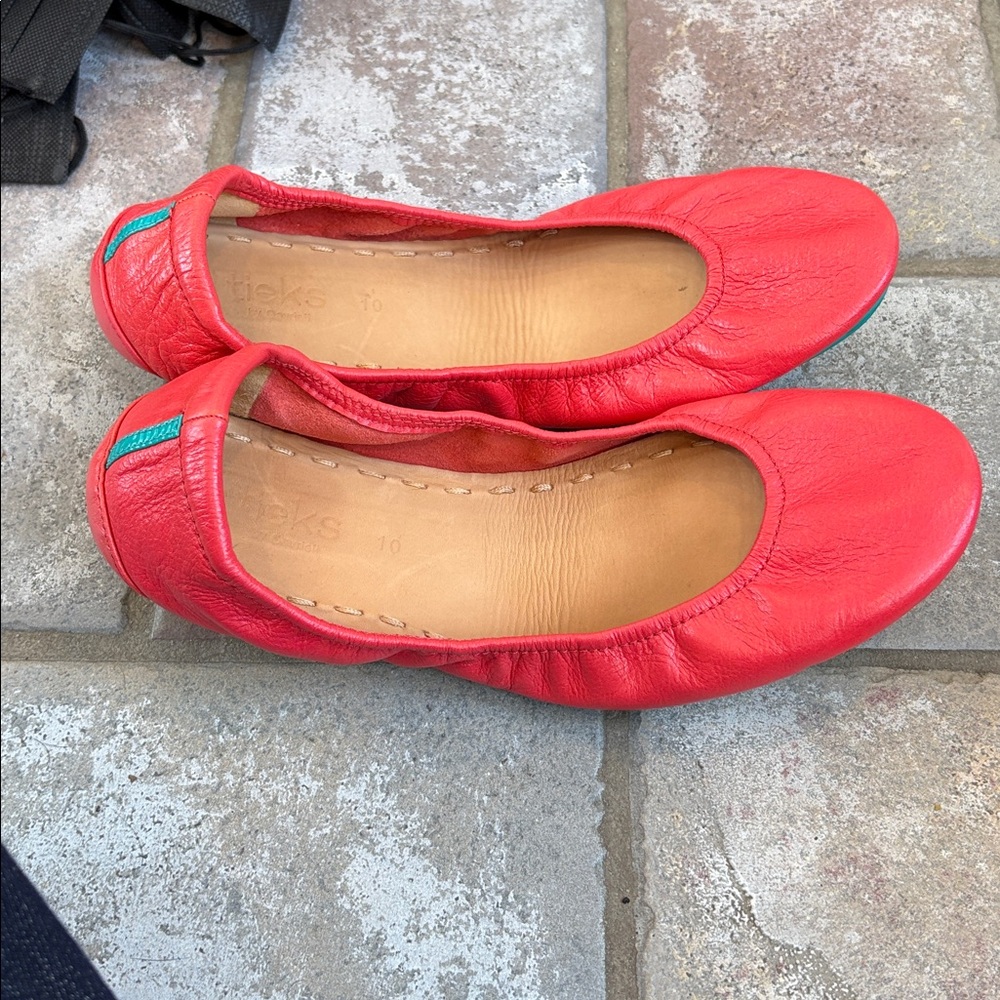 Tieks Women's Red Leather Ballet Flats